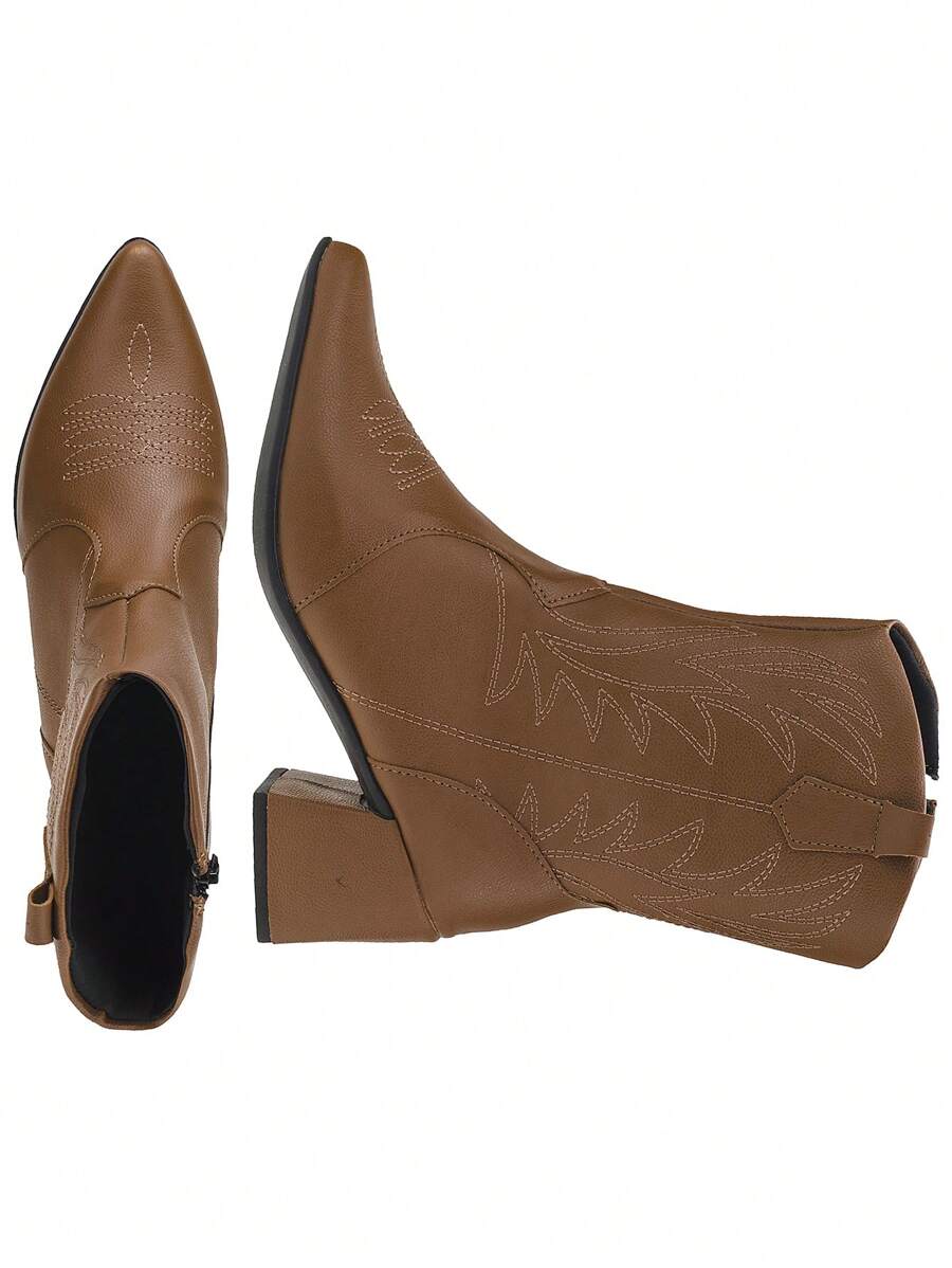 Bota Feminino Madrid Vober Salto Quadrado Caramelo