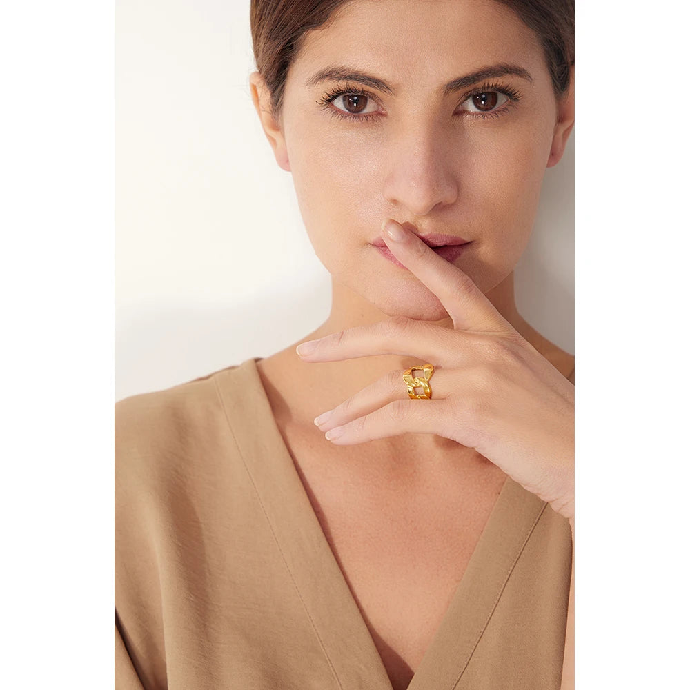Anel Ajustável Banhado Ouro 18k - Zunari
