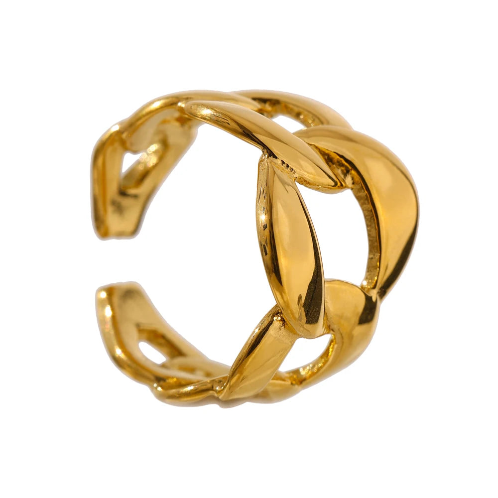 Anel Ajustável Banhado Ouro 18k - Zunari