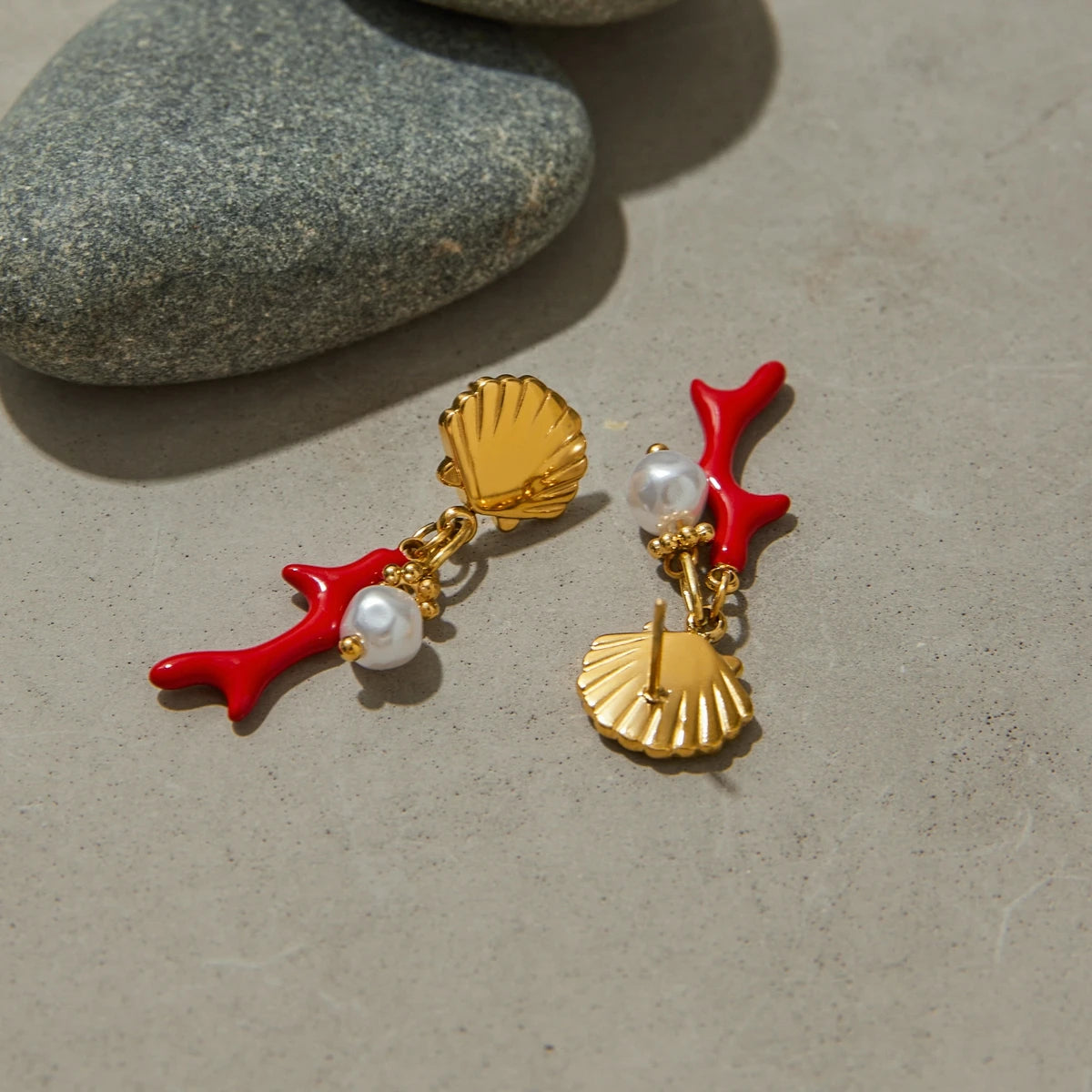 Brinco Banhado a Ouro 18k Argola Fundo do Mar - Olivienne