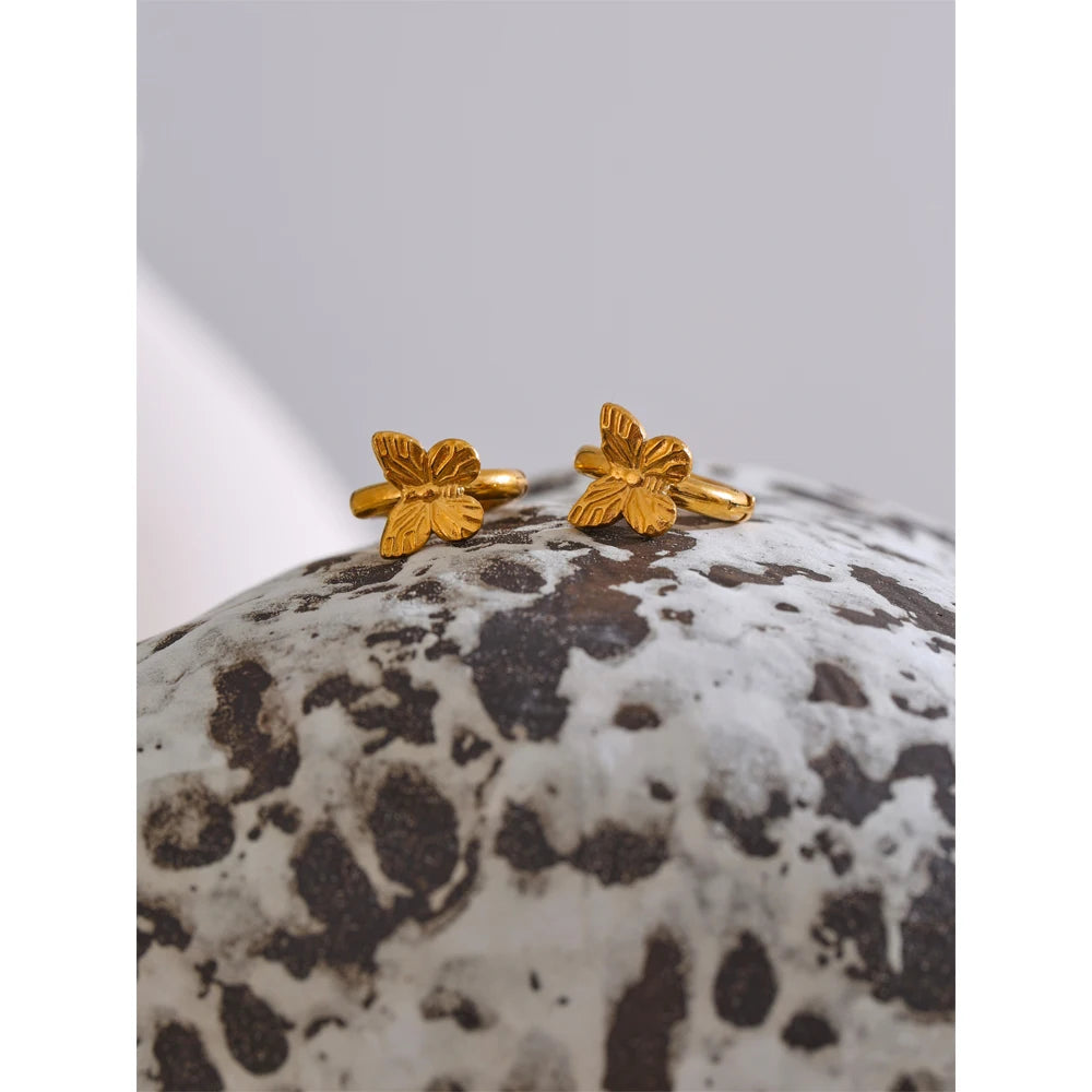 Brinco Banhado a Ouro 18k Argola - Butterfly
