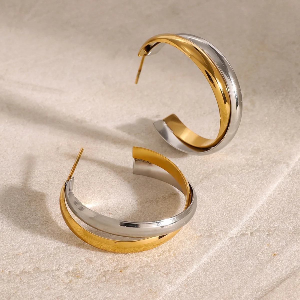 Brinco Banhado a Ouro 18k Argol Dupla - Alvoréa