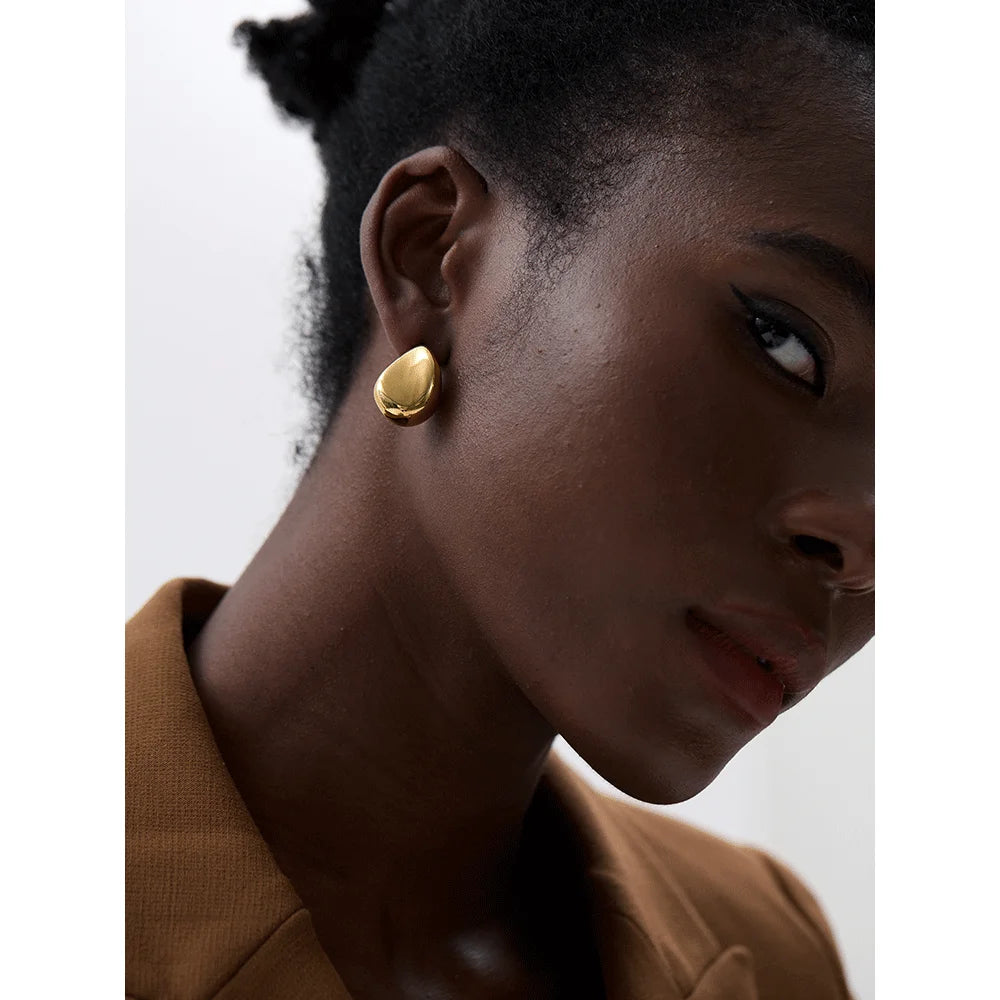 Brinco Banhado a Ouro 18k Gota Uniforme - Drop