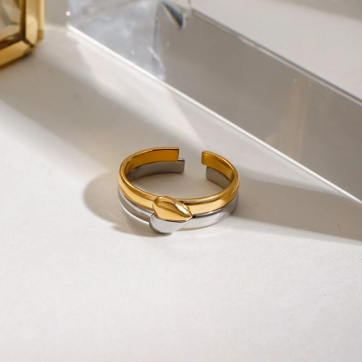 Anel Ajustável Banhado Ouro 18k Coração - Elyndra