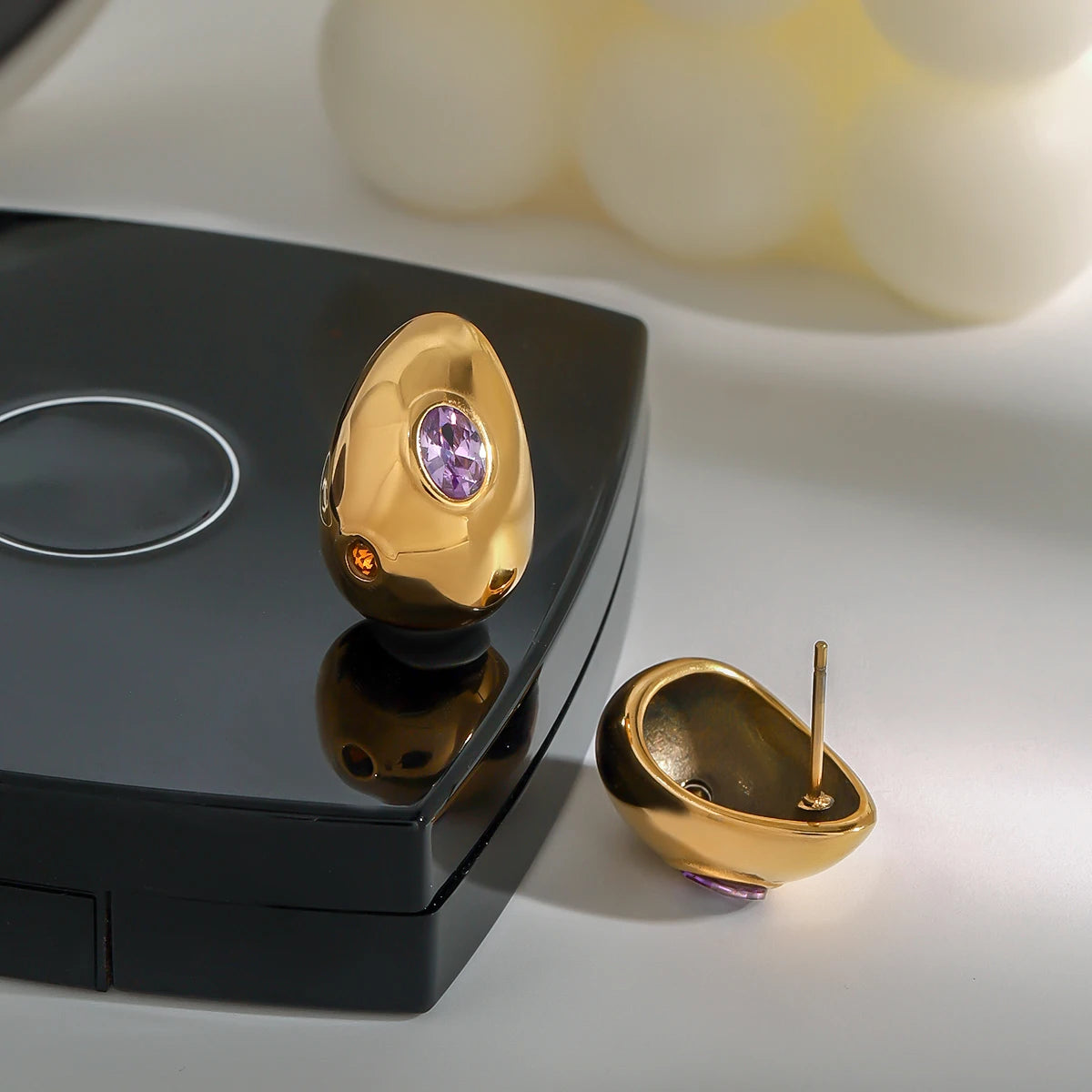 Brinco Banhado a Ouro 18k Gota com Zircônia - Luzíria