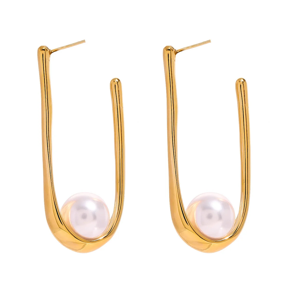 Brinco Banhado a Ouro 18k Argola com Pérola - Seraphine