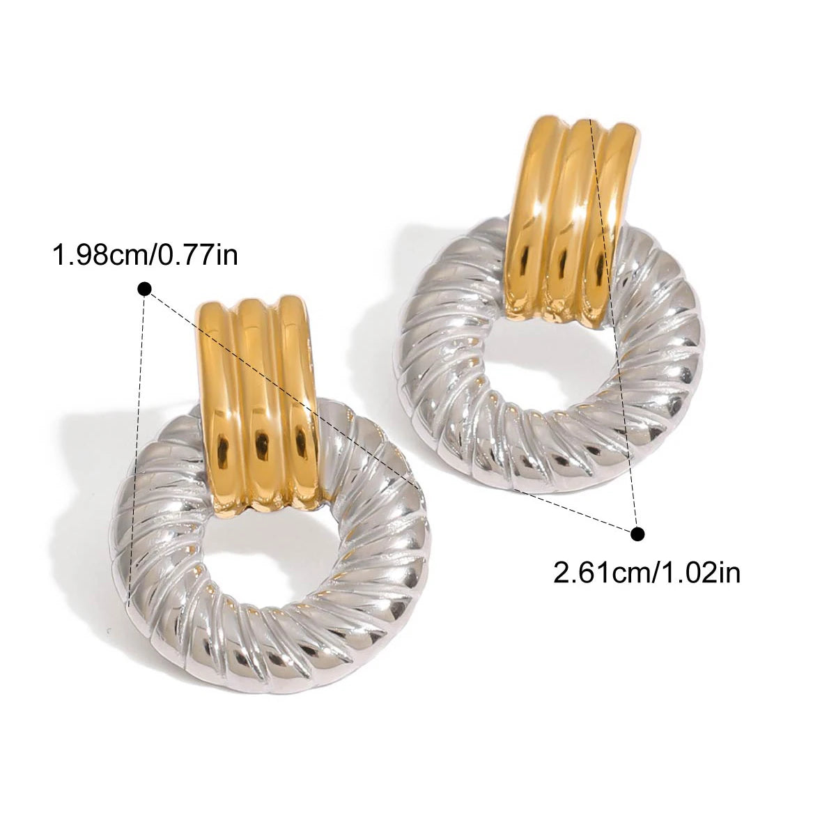 Brinco Banhado a Ouro 18k Argola Riscada- Vittoria