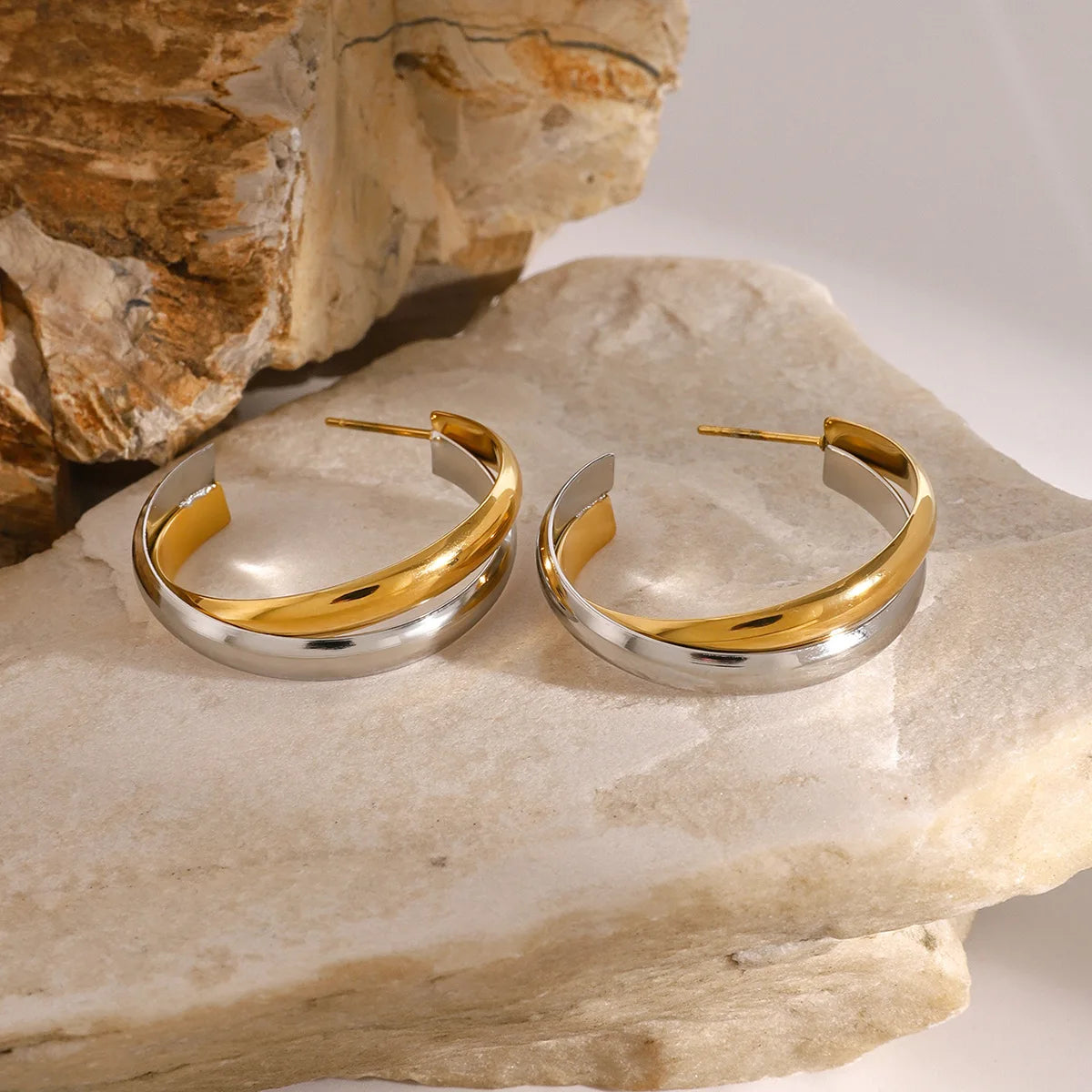 Brinco Banhado a Ouro 18k Argol Dupla - Alvoréa