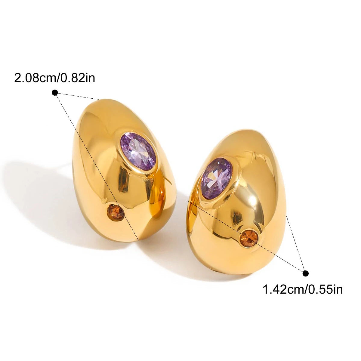 Brinco Banhado a Ouro 18k Gota com Zircônia - Luzíria