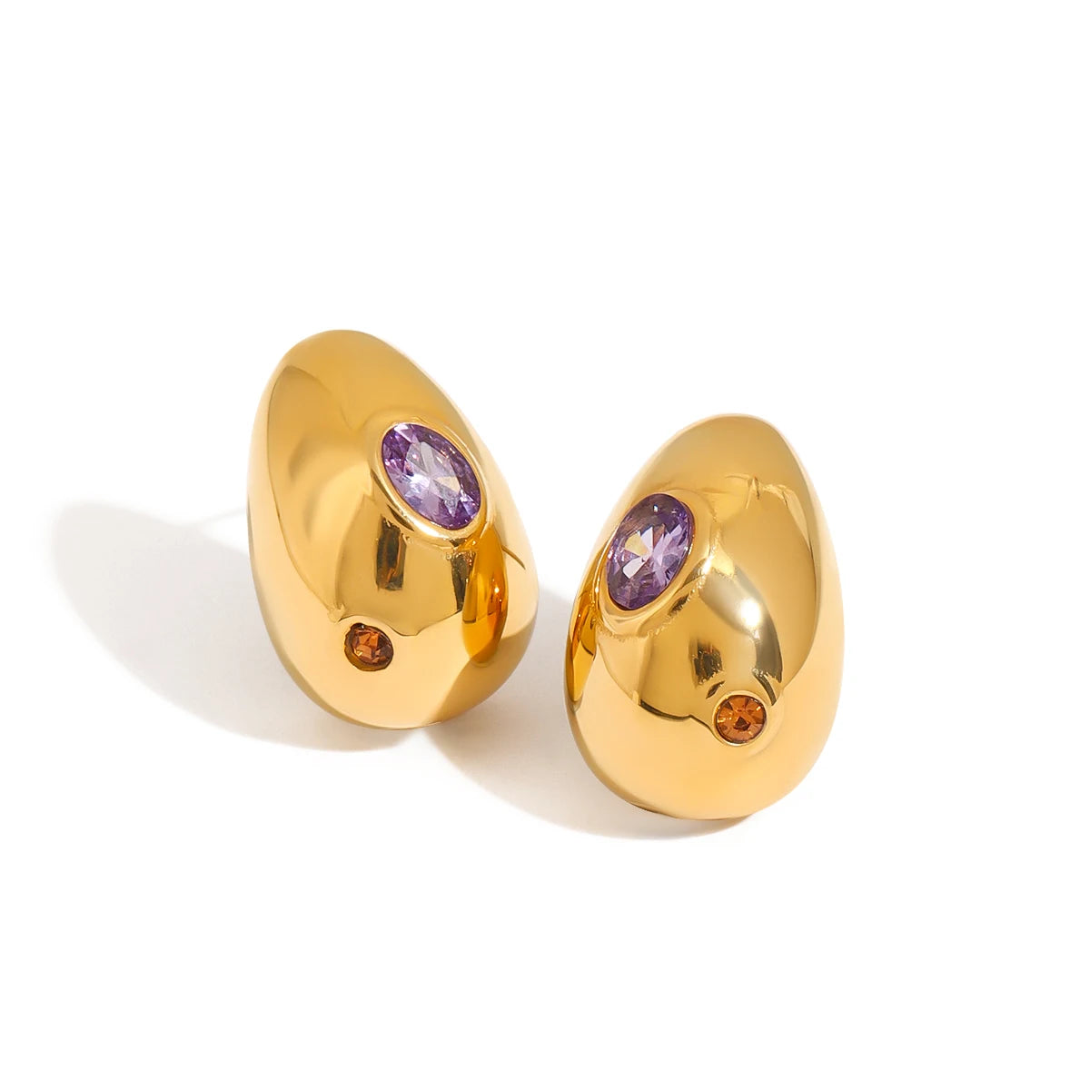 Brinco Banhado a Ouro 18k Gota com Zircônia - Luzíria