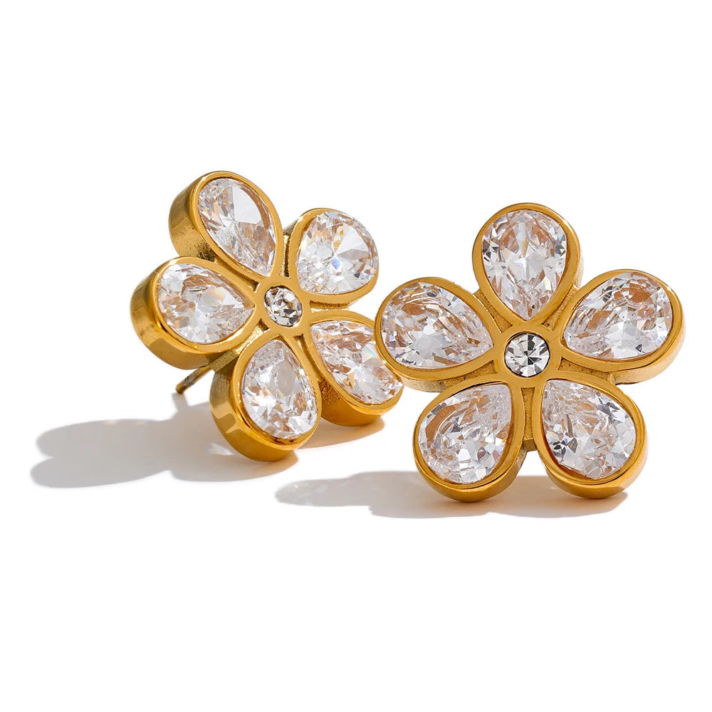 Brinco Banhado a Ouro 18k em Zircônia- Zelvia